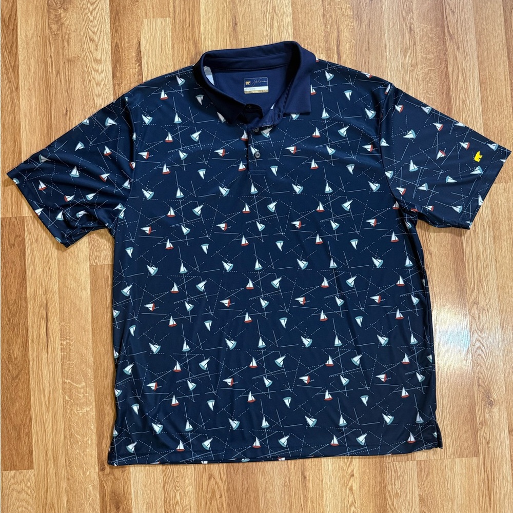 Jack Nicklaus Men’s Eco Choice Stretch Polo Sailboat Print Size XXL
